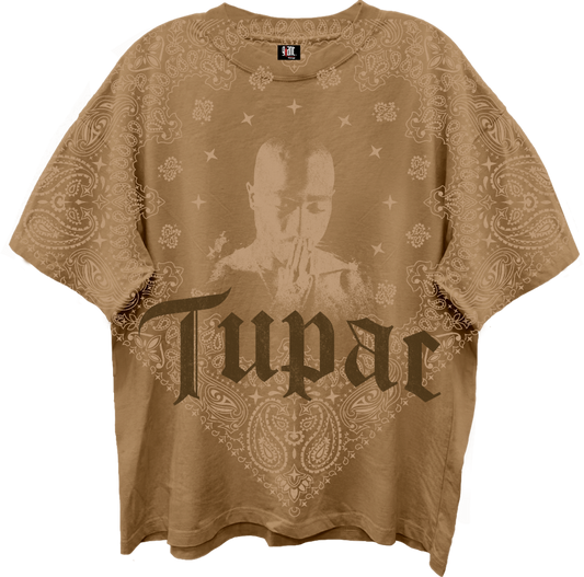 Tupac - Praying Hands Giant Vintage Tshirt Wheat Product Image