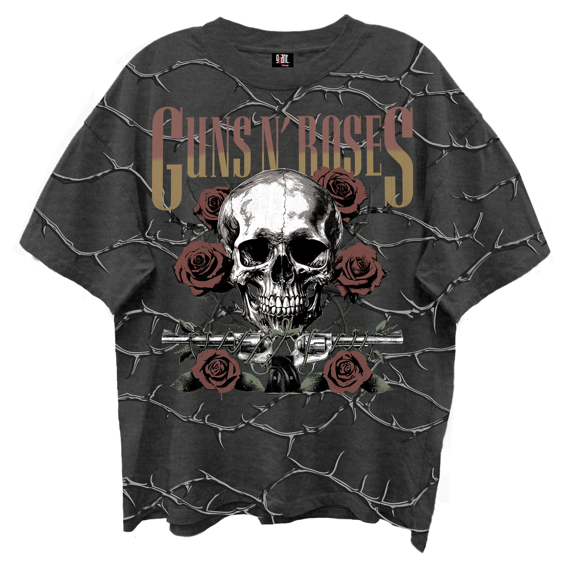 Guns N Roses - Skull Roses tshirt Black Product Image