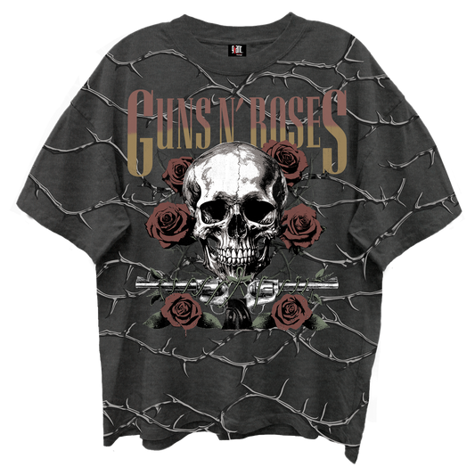 Guns N Roses - Skull Roses tshirt Black Product Image