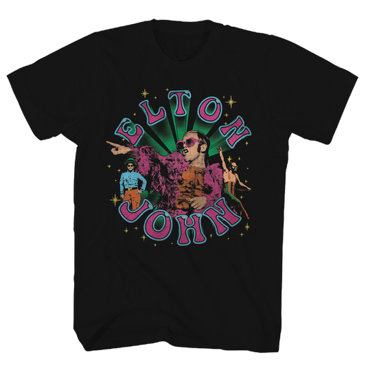 Elton John - Ej Images Tshirt Black Product Image