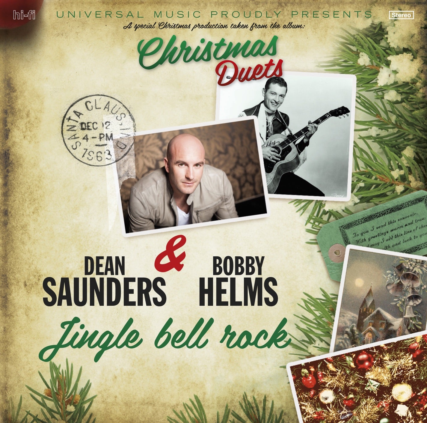 Dean Saunders & Bobby Helms - Jingle Bell Rock - Single Album Cover