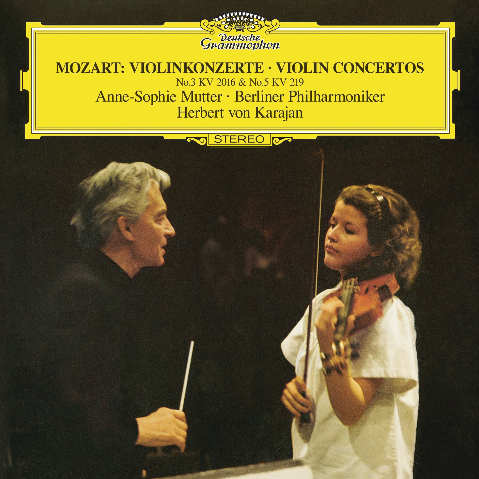 Anne-Sophie Mutter, Berlin Philharmonic & Herbert von Karajan - Mozart: Violin Concertos Nos. 3 & 5 Album Cover