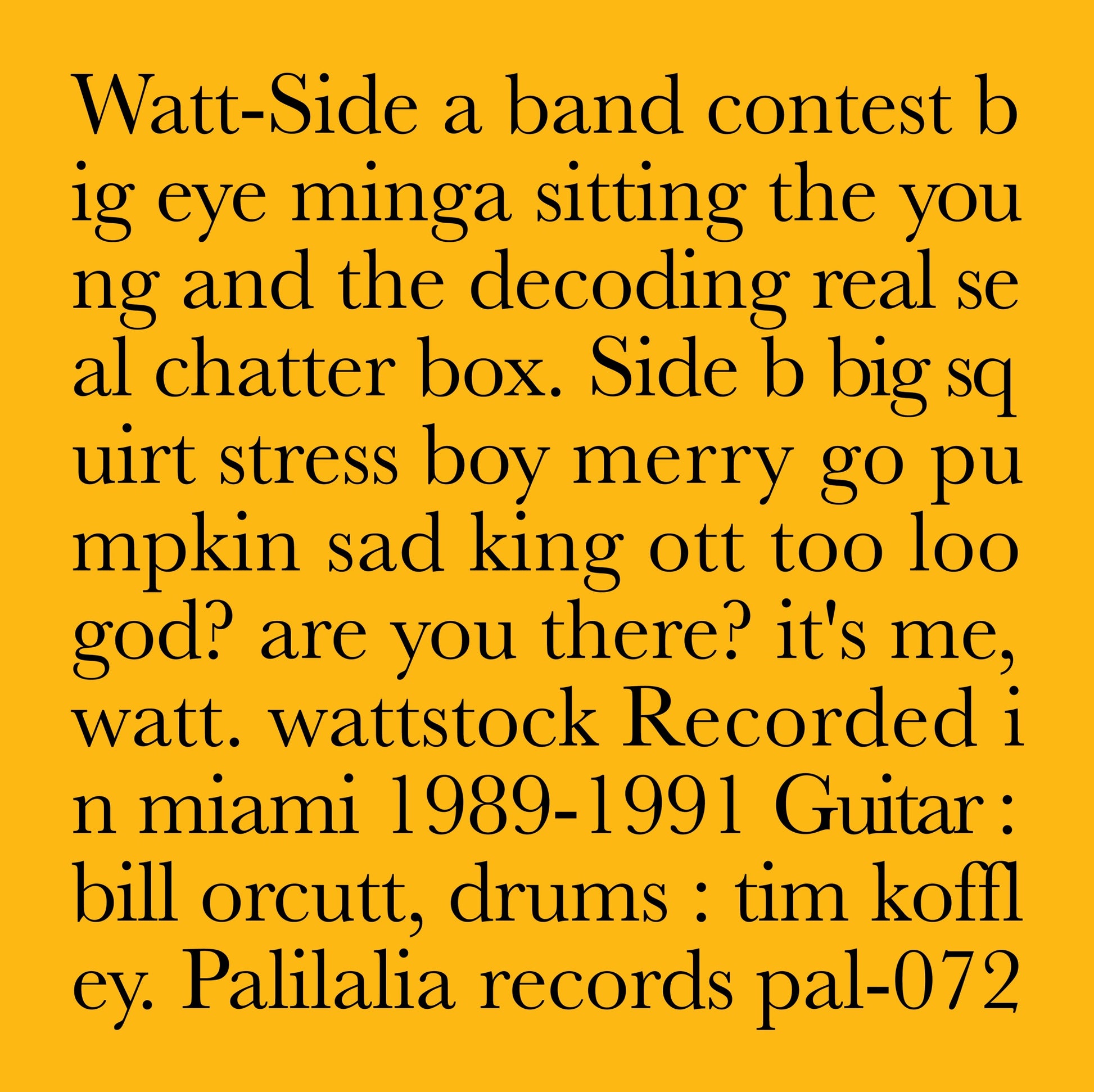 Watt - Recorded in Miami 1989-1991 Album Cover