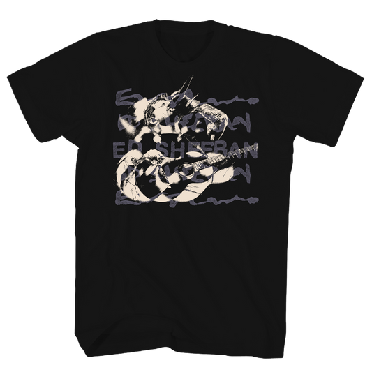 Ed Sheeran - Photo With Guitar Tshirt Black Product Image