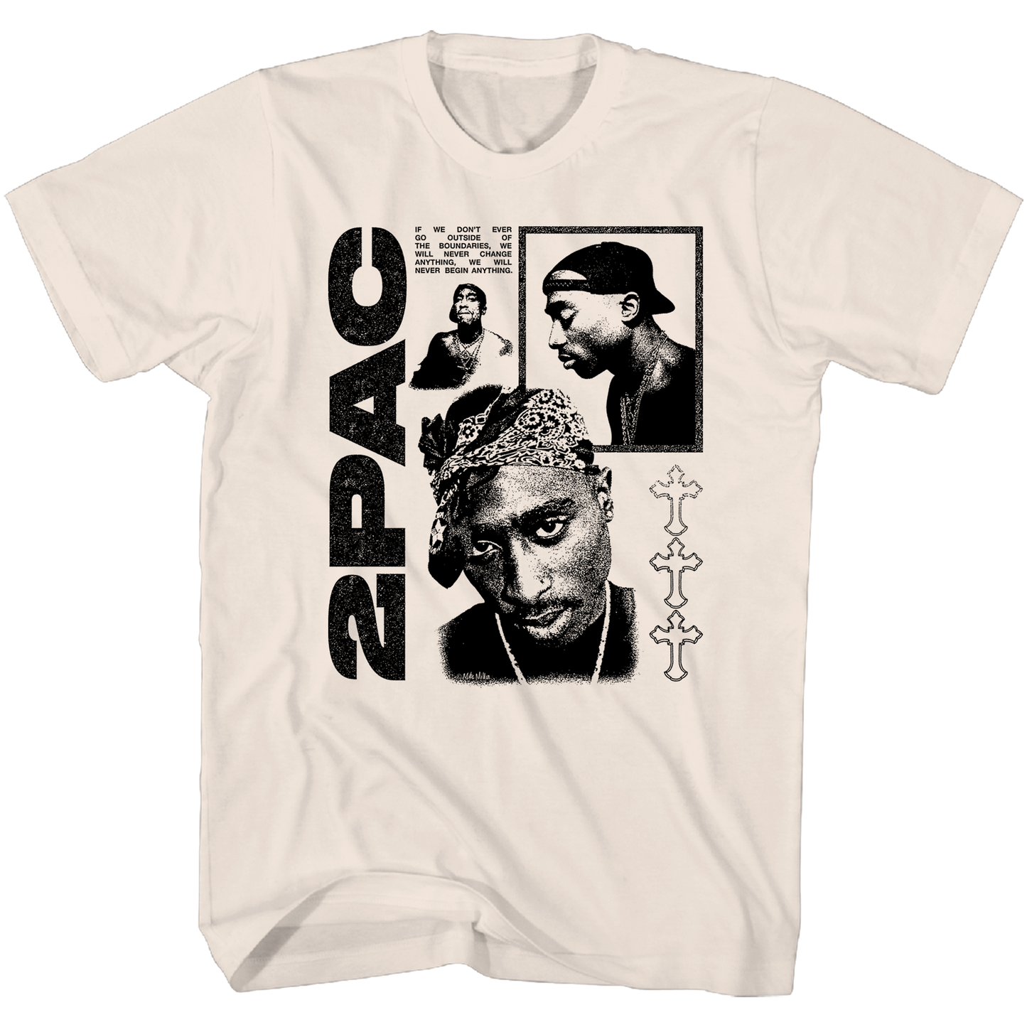 Tupac - Logo Tshirt Shrt Slv Tan Product Image
