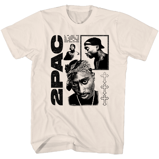 Tupac - Logo Tshirt Shrt Slv Tan Product Image