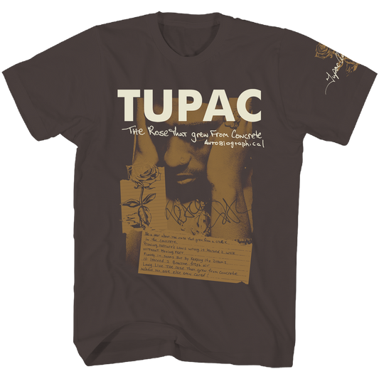 Tupac - Poetry Tshrit Shrt Slv Brown Product Image