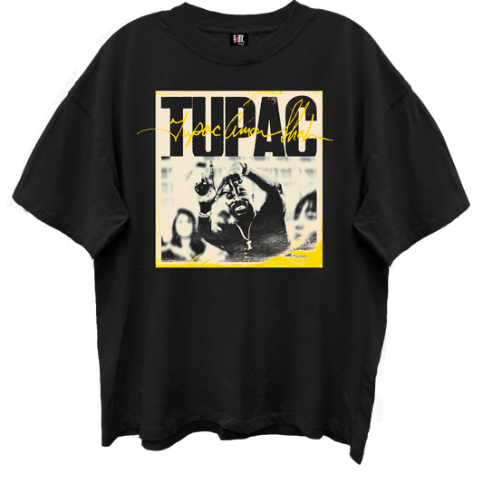 Tupac - La Sign Photo Giant Vintage Tsh Black Product Image