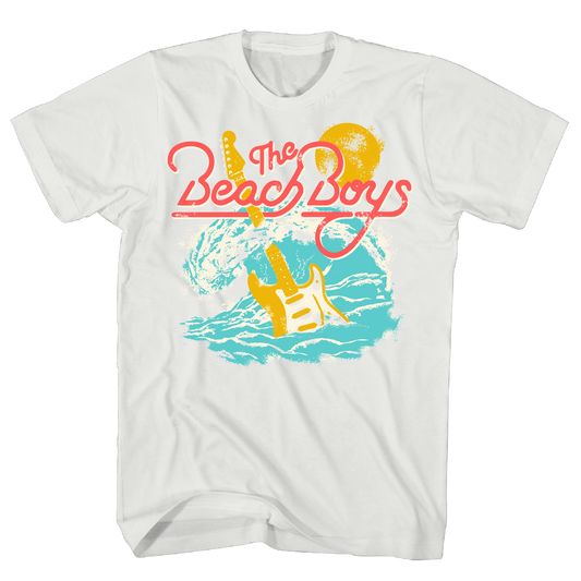 Beach Boys - Surfing Guitar Tshirt Wht Product Image