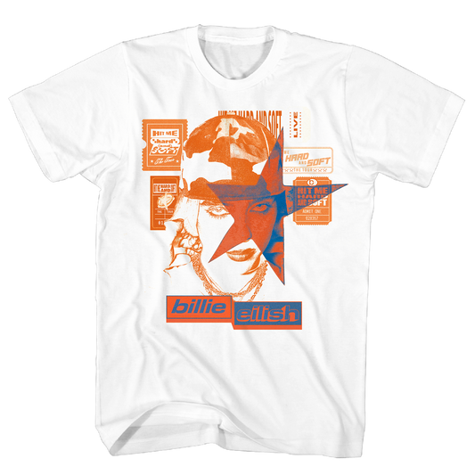 Billie Eilish - Hit Me Hard Star Face Tshirt Wht Product Image