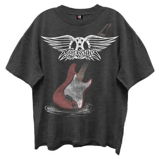 Aerosmith - Guitar Wings Tshirt Black Product Image