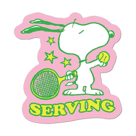 Serving by Snoopy (Tennis) - Die-Cut Sticker (Back to School)