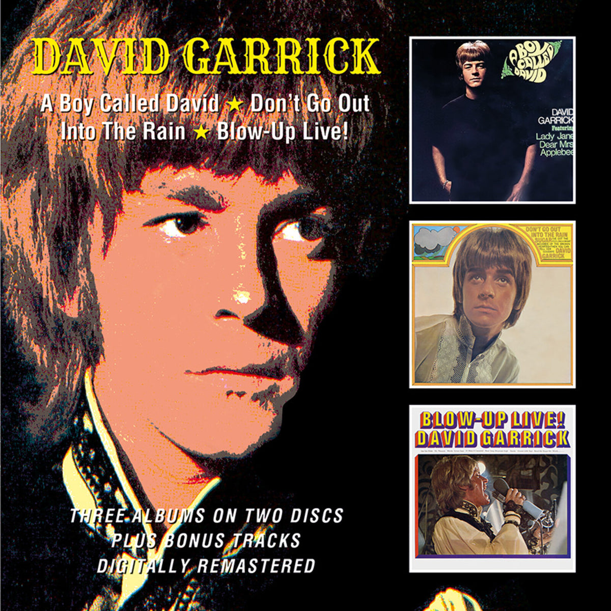 David Garrick - A Boy Called David / Don't Go Out Into The Rain / Blow-Up Live! plus bonus tracks Product Image