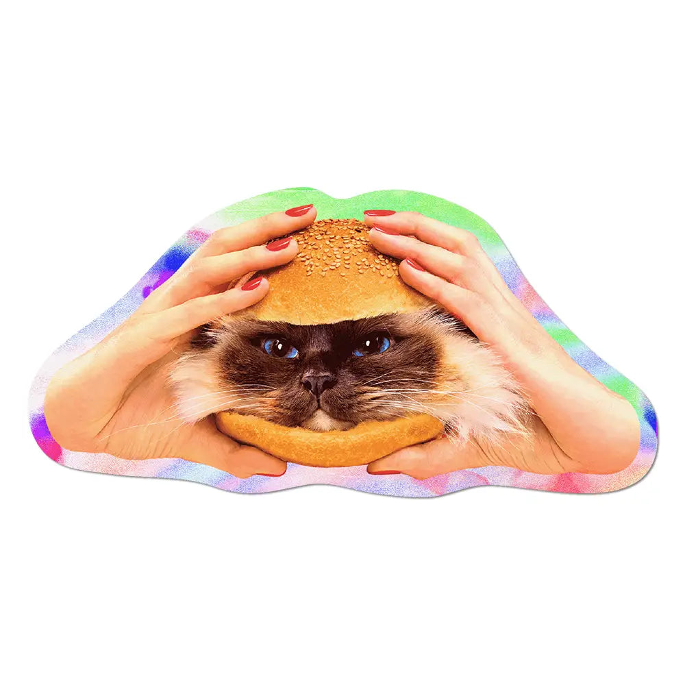 Holographic Catburger By Toiletpaper - Die-Cut Sticker