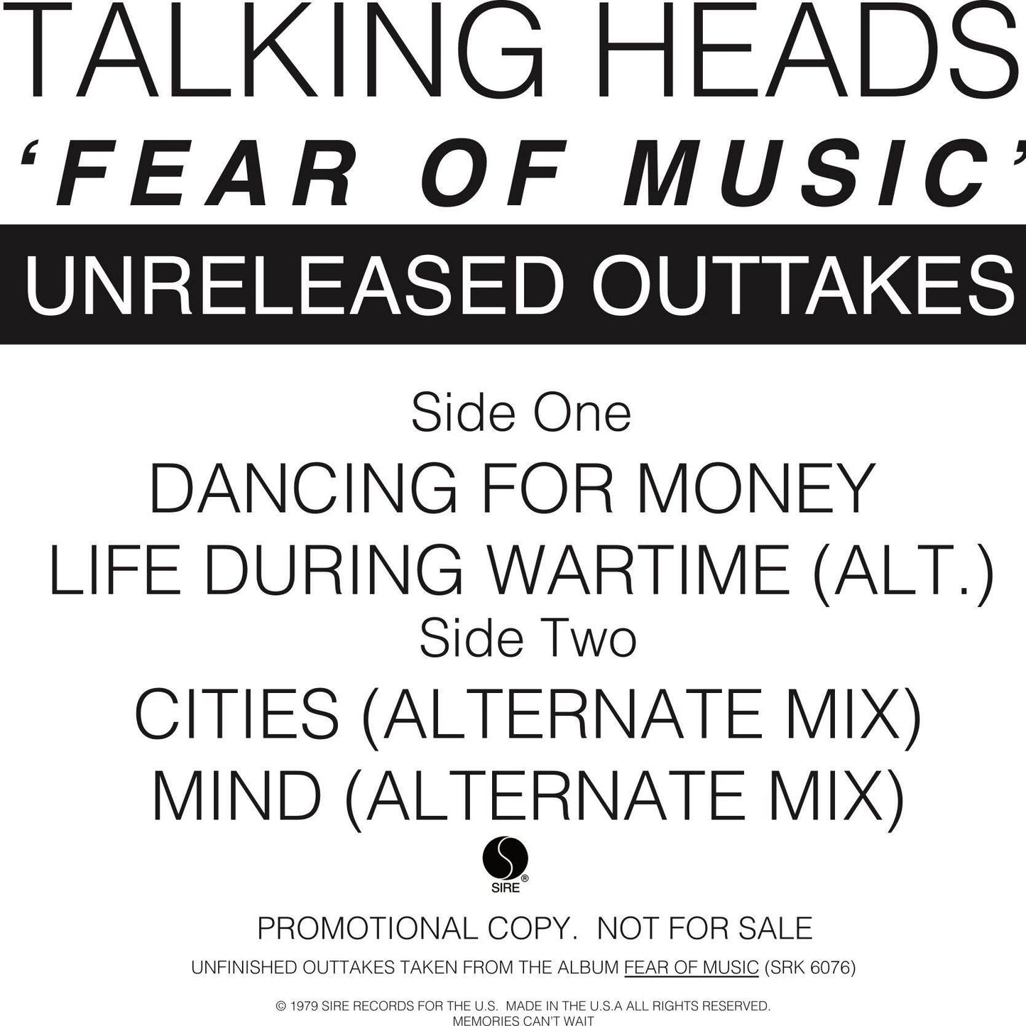 Fear Of Music - Unreleased Outakes