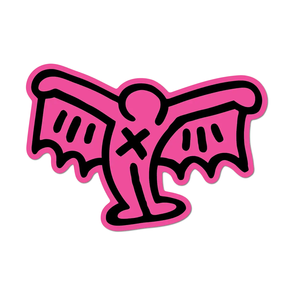 Pink Pop Shop Devil By Keith Haring - Die-Cut Sticker