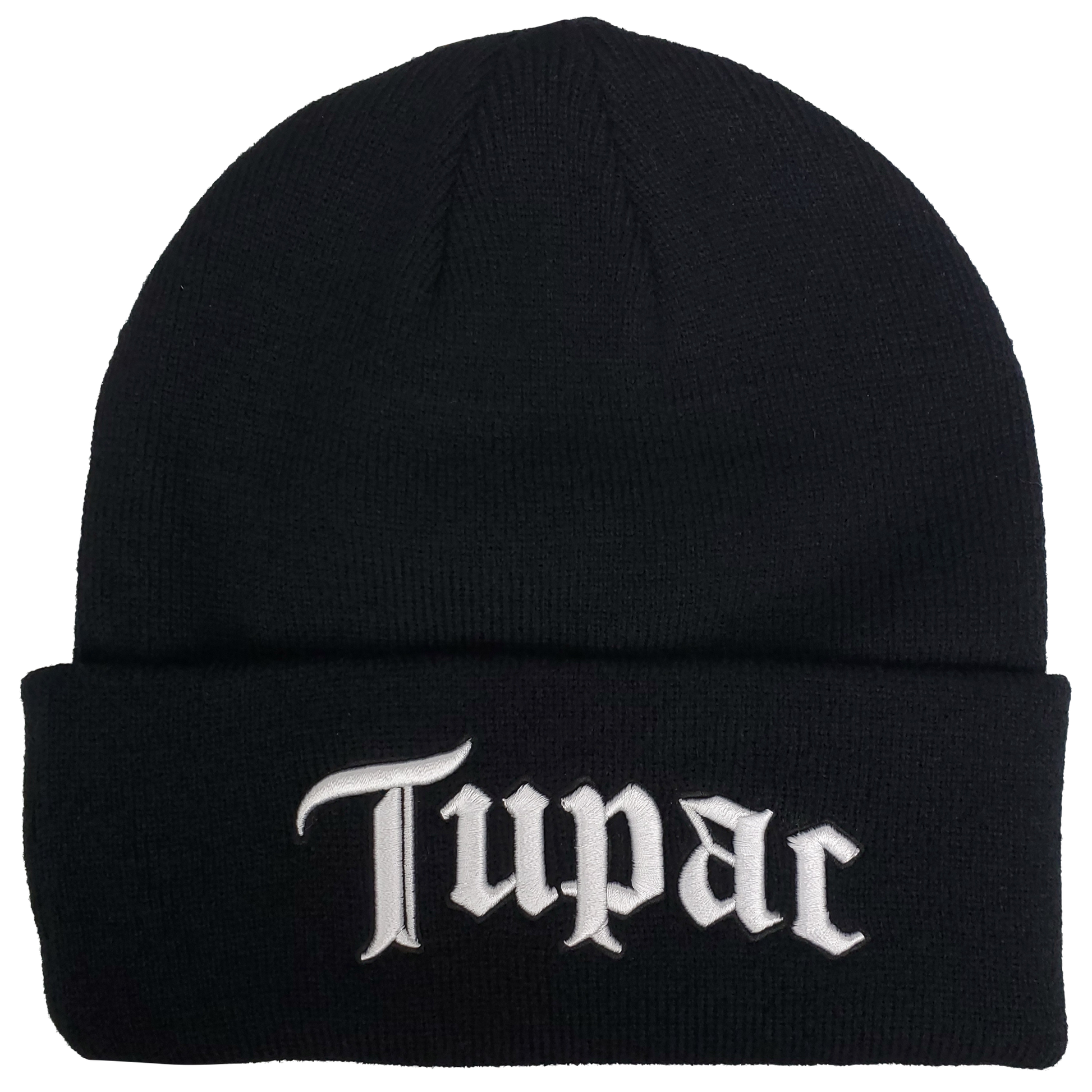 Tupac - Tupac 3d Embroidered Logo Beanie Osfa Black Product Image