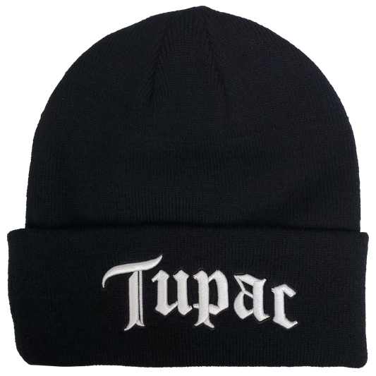Tupac - Tupac 3d Embroidered Logo Beanie Osfa Black Product Image
