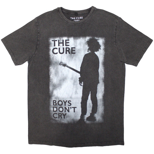 The Cure - The Cure Unisex Stone Wash T-Shirt: Boys Don't Cry Black & White Product Image