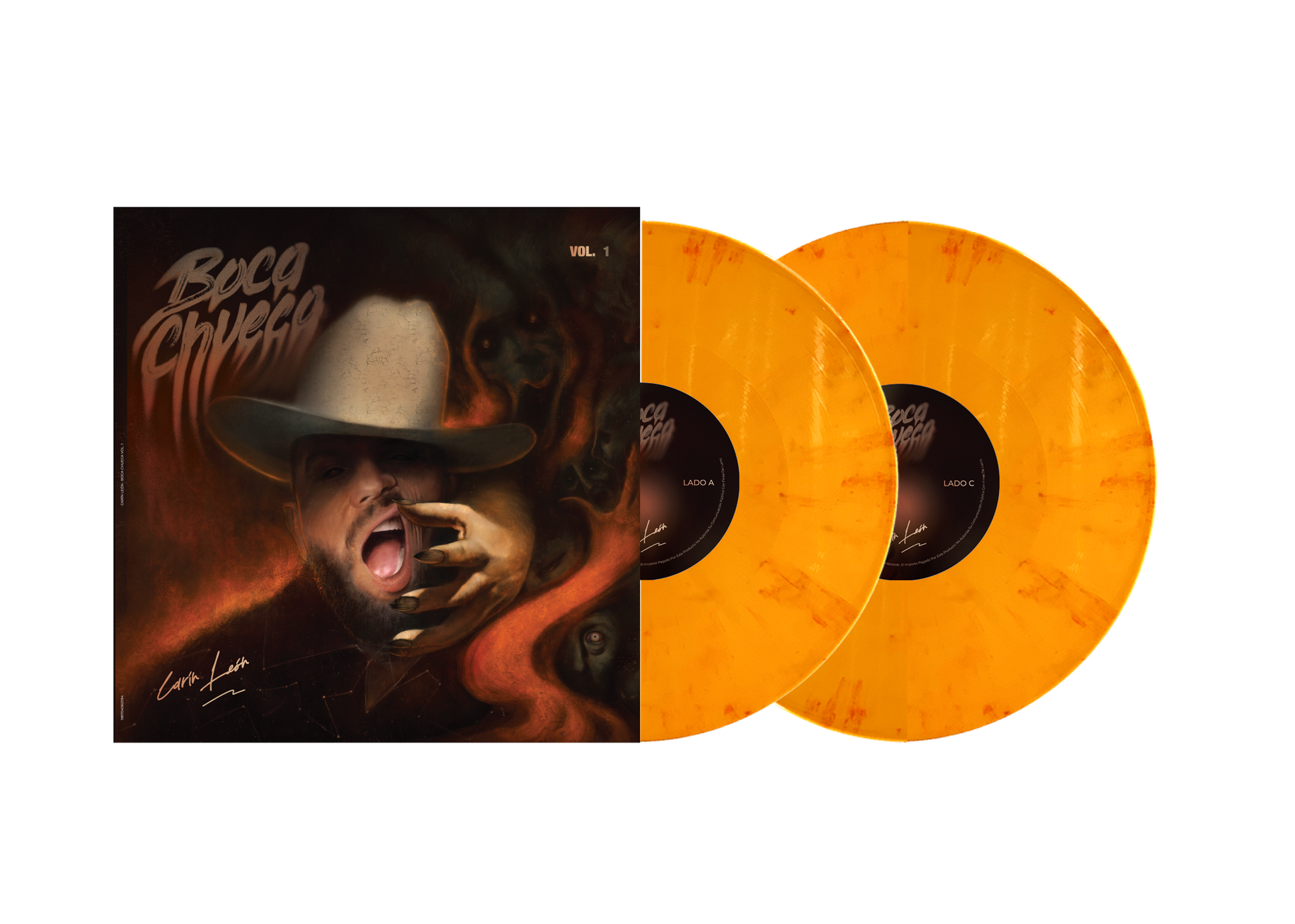 Carin Leon - Boca Chueca Vol 1 sunburst vinyl mockup.png