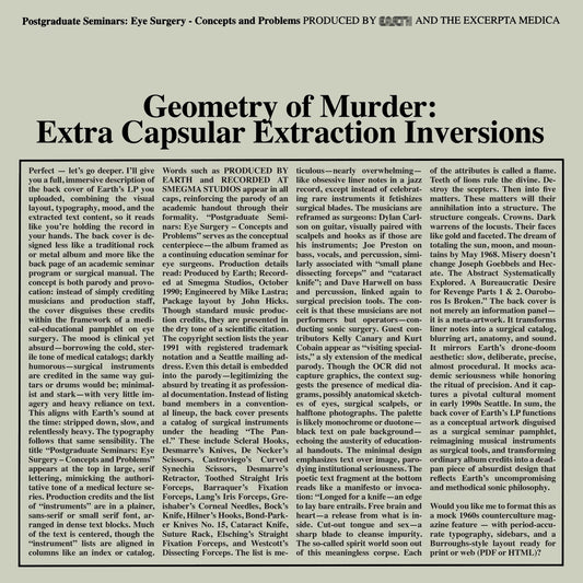 Geometry of Murder: Extra Capsular Extraction Inversions