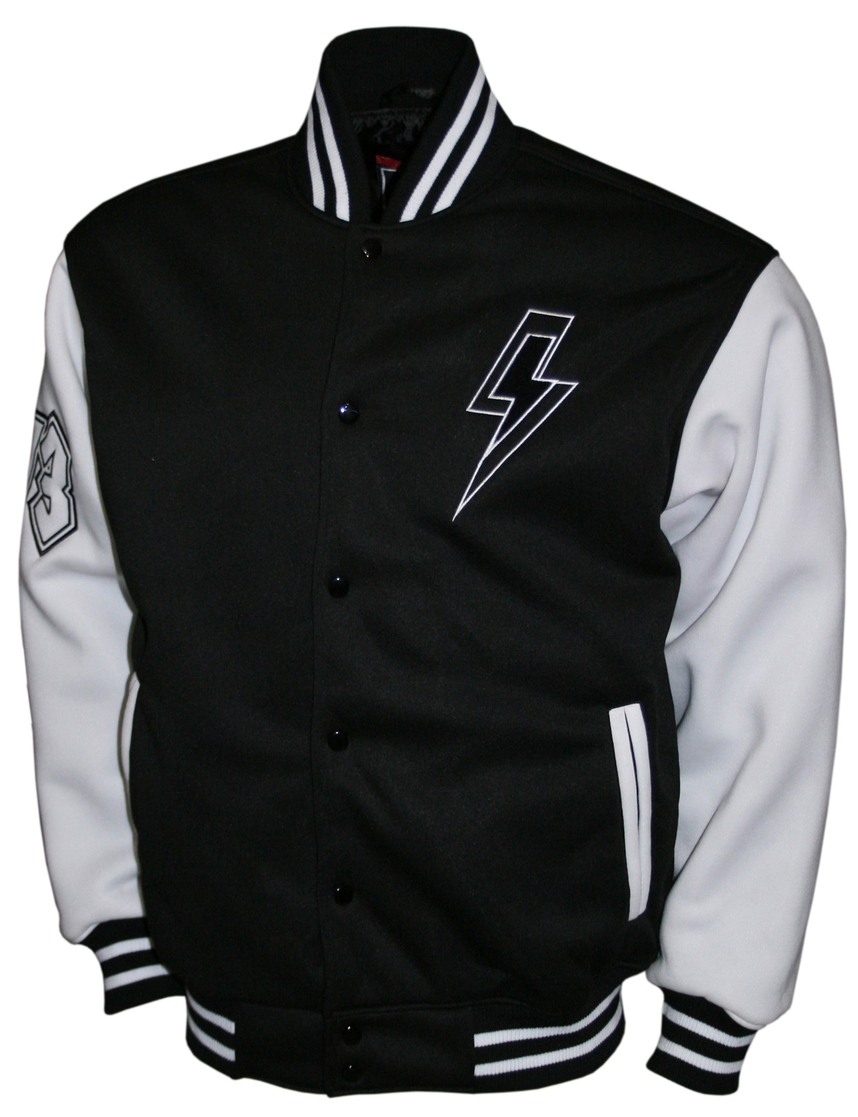AC/DC - Cp Varsity Jacket Slv Wt/bk Product Image