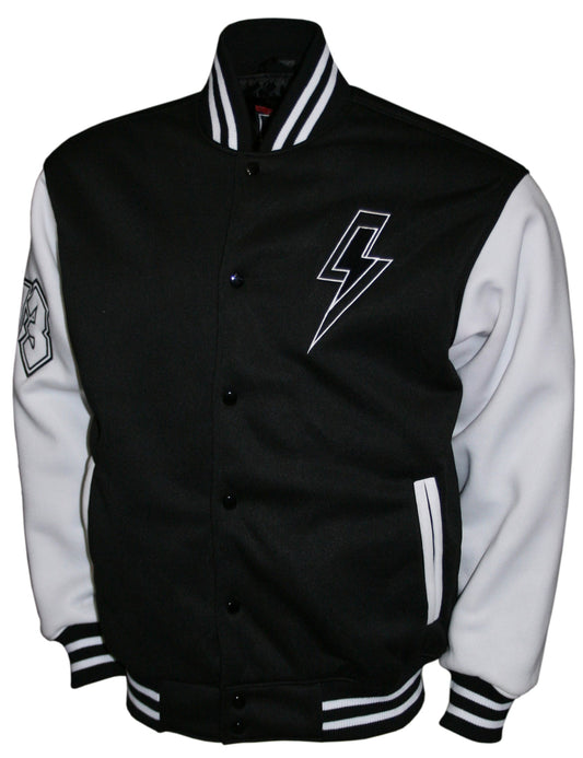 AC/DC - Cp Varsity Jacket Slv Wt/bk Product Image