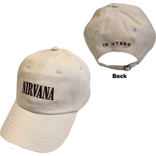 Nirvana - Unisex Baseball Cap: Text Logo In Utero Product Image