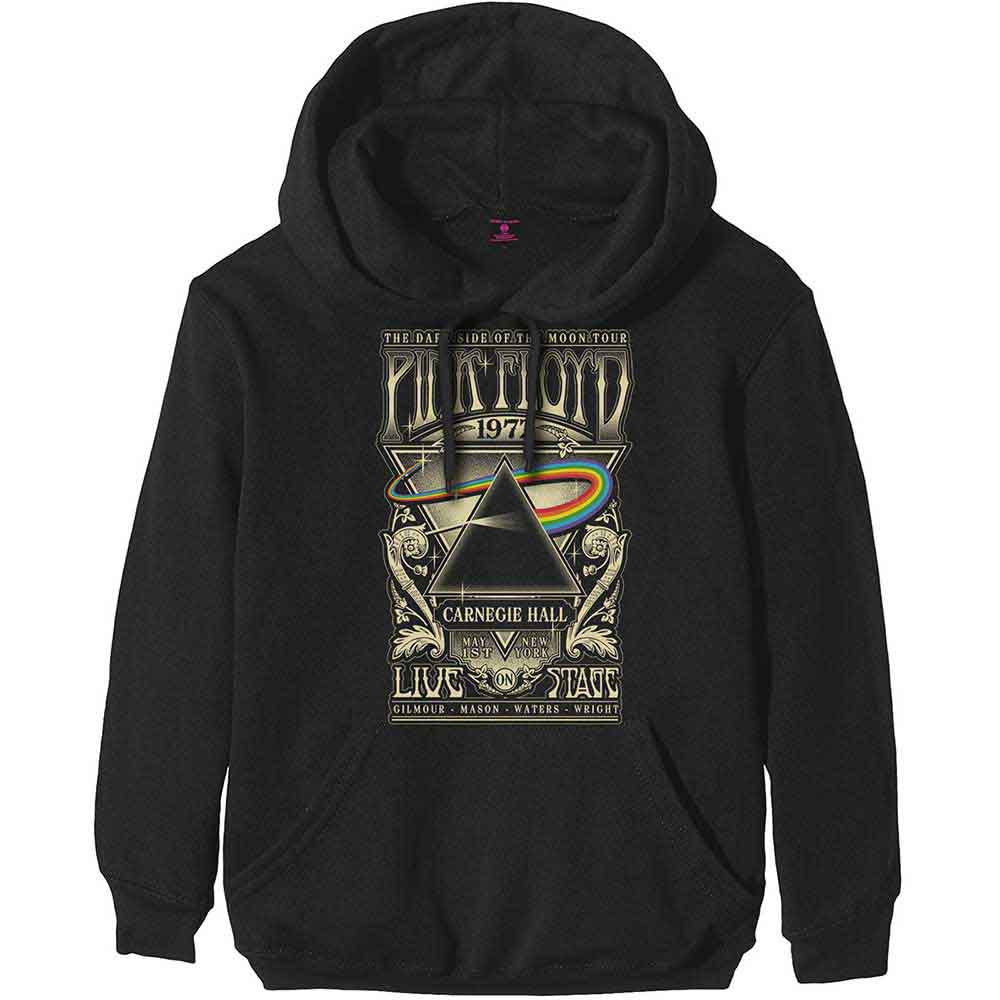 Pink Floyd - Unisex Pullover Hoodie: Carnegie Hall Poster Product Image