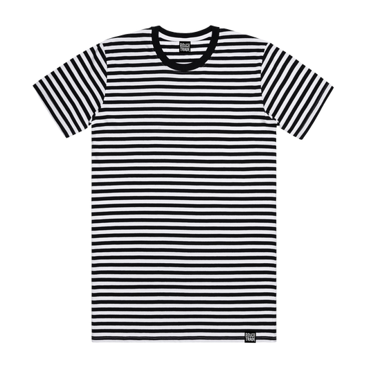 Rough Trade 'Striped' - T-Shirt - Black and White