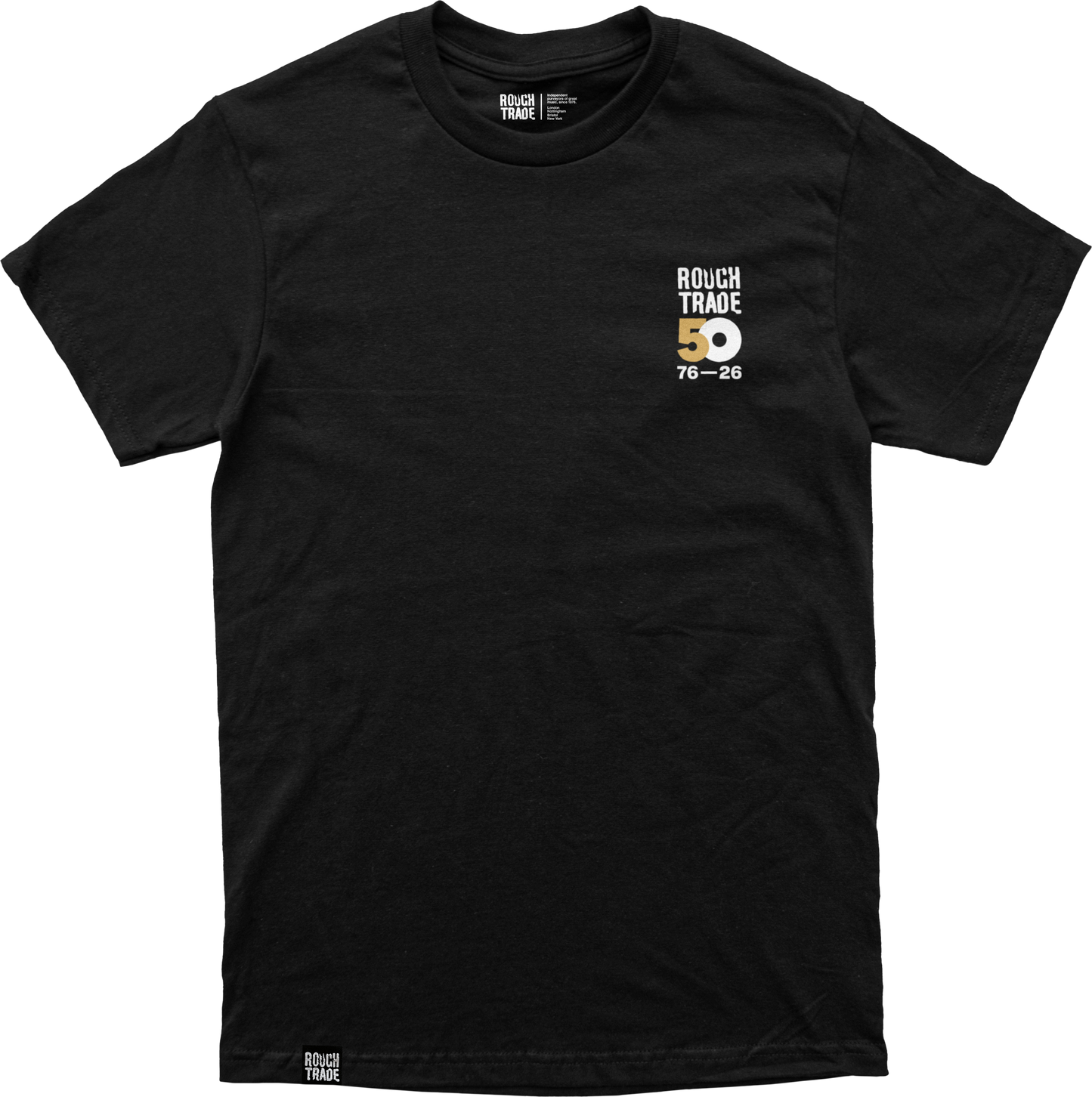 Rough Trade '50th' logo - T-Shirt - Black