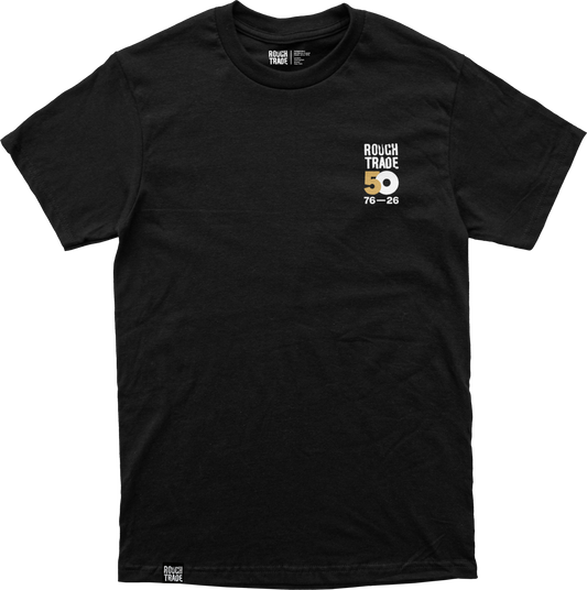 Rough Trade '50th' logo - T-Shirt - Black