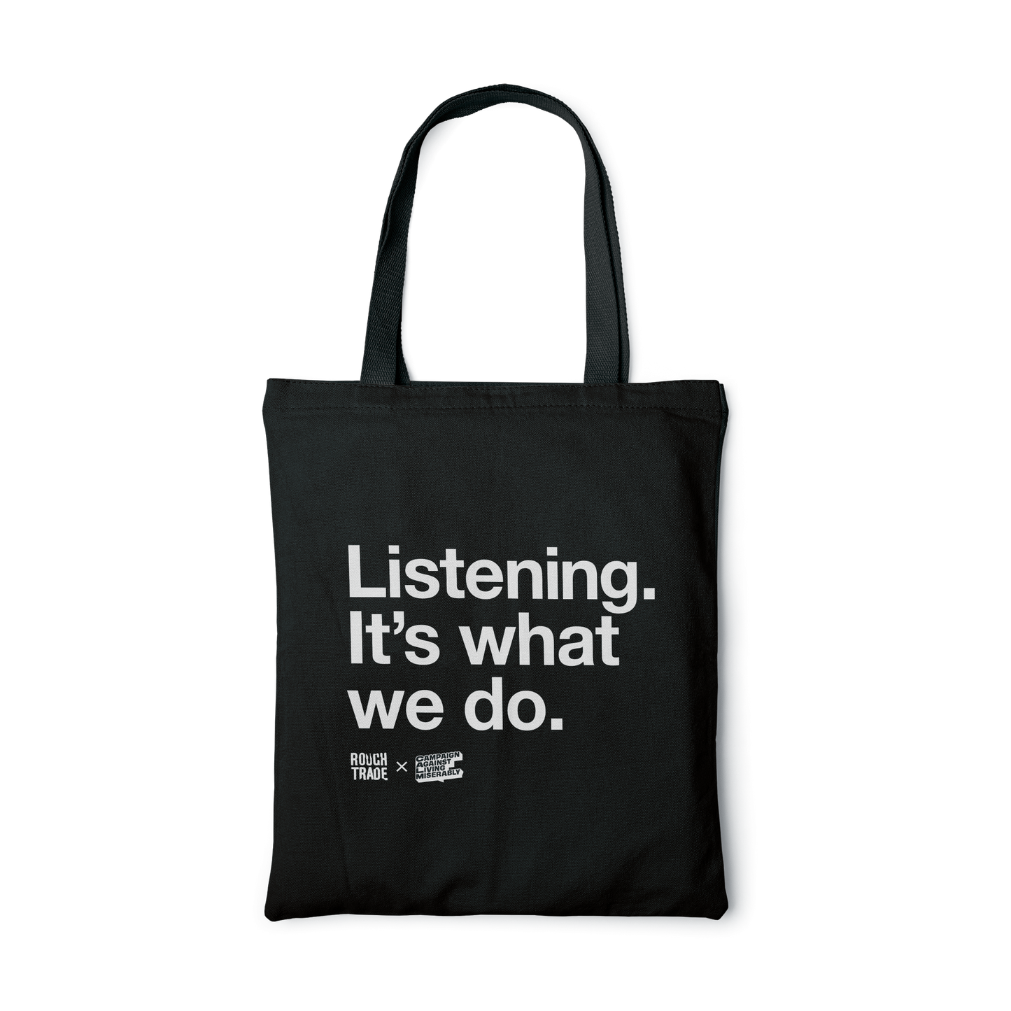 Rough Trade x CALM 'Listening' Tote Bag - Black