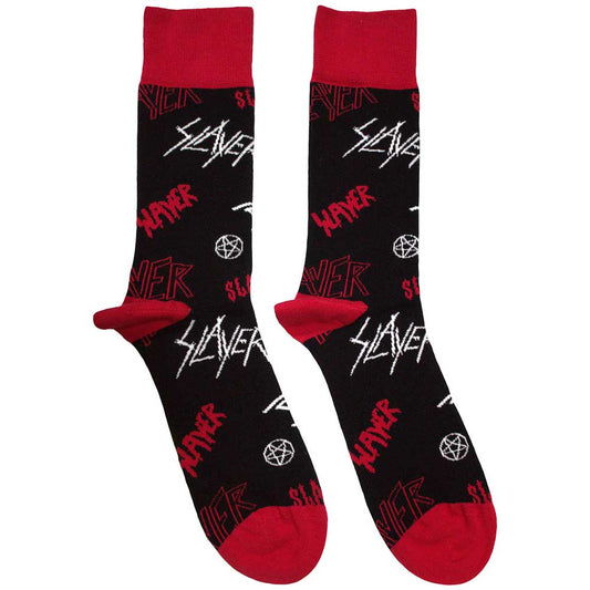 Slayer - Unisex Ankle Socks: Logos Pattern Product Image