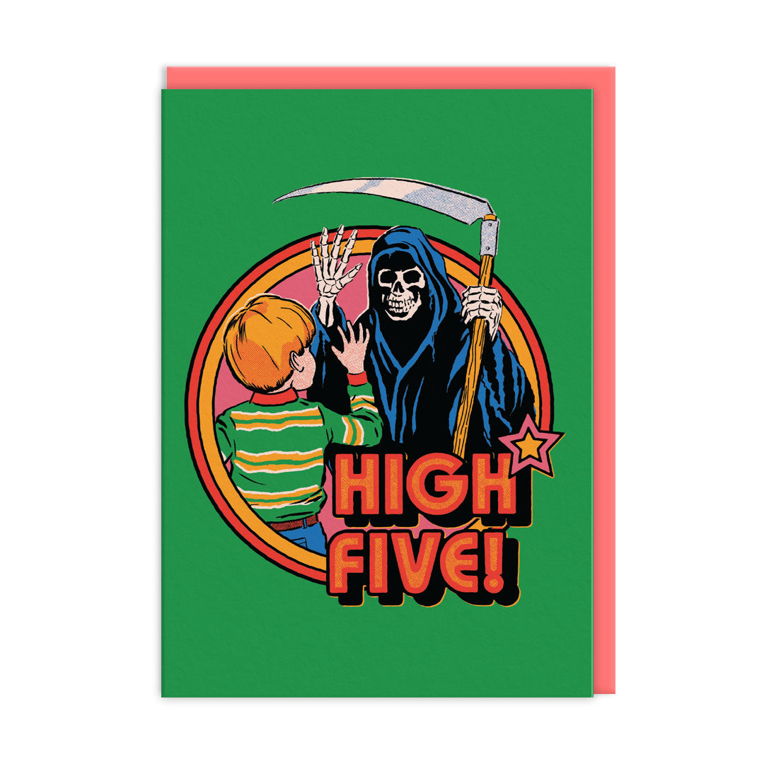 High Five Death Greeting Card by Ohh Deer
