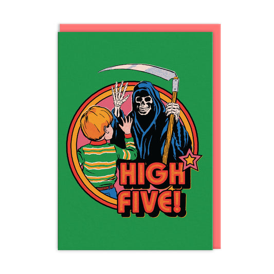 High Five Death Greeting Card by Ohh Deer