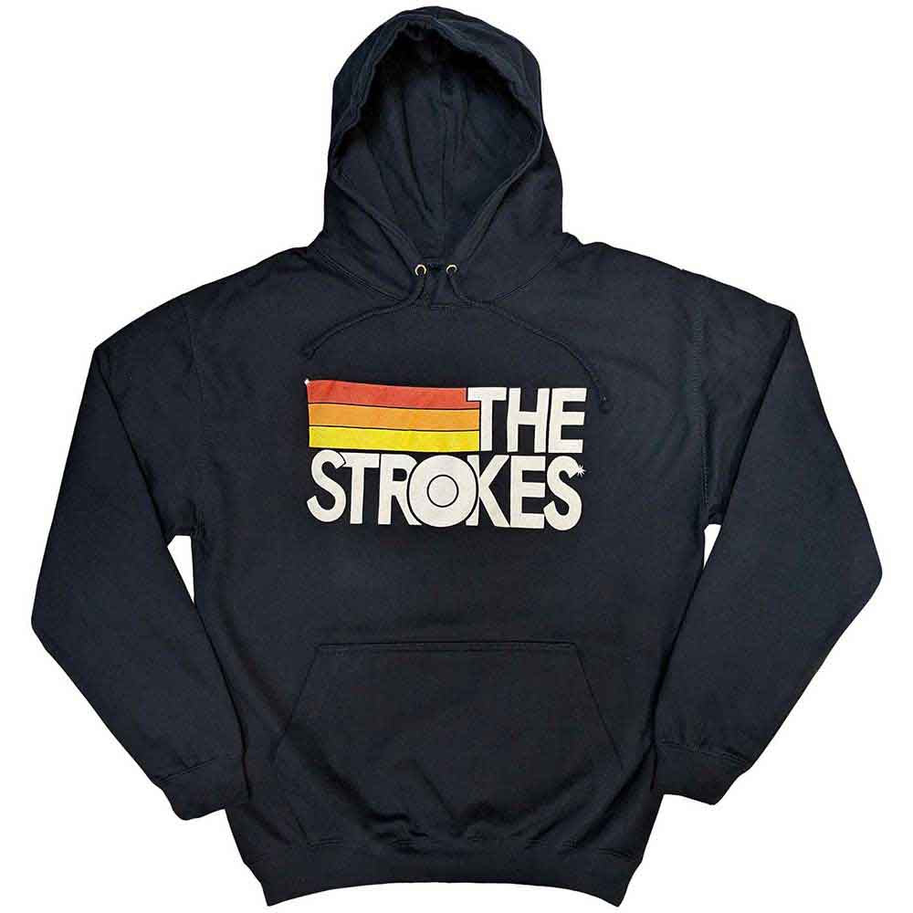 The Strokes - Unisex Pullover Hoodie: Logo & Stripes Product Image
