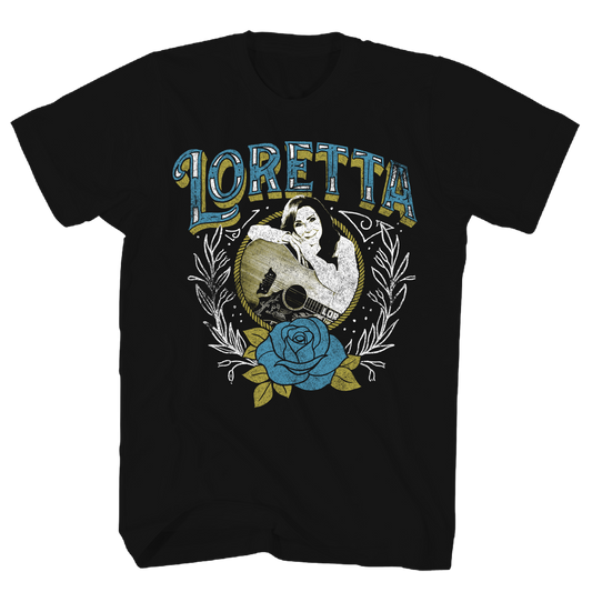 Loretta Lynn - Photo Rose Tshirt Black Product Image