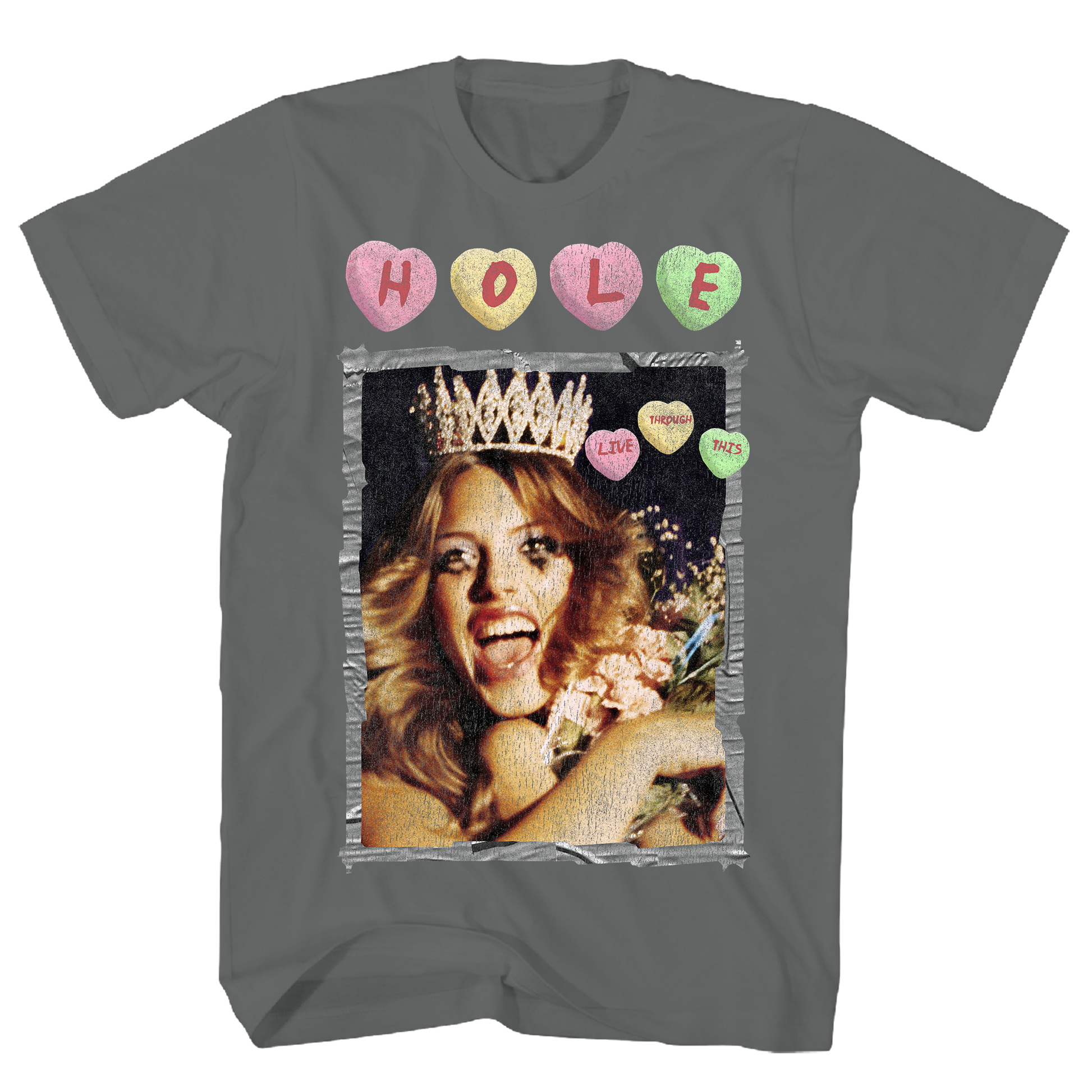 Hole Live - Through This Tshirt Charcoal Product Image
