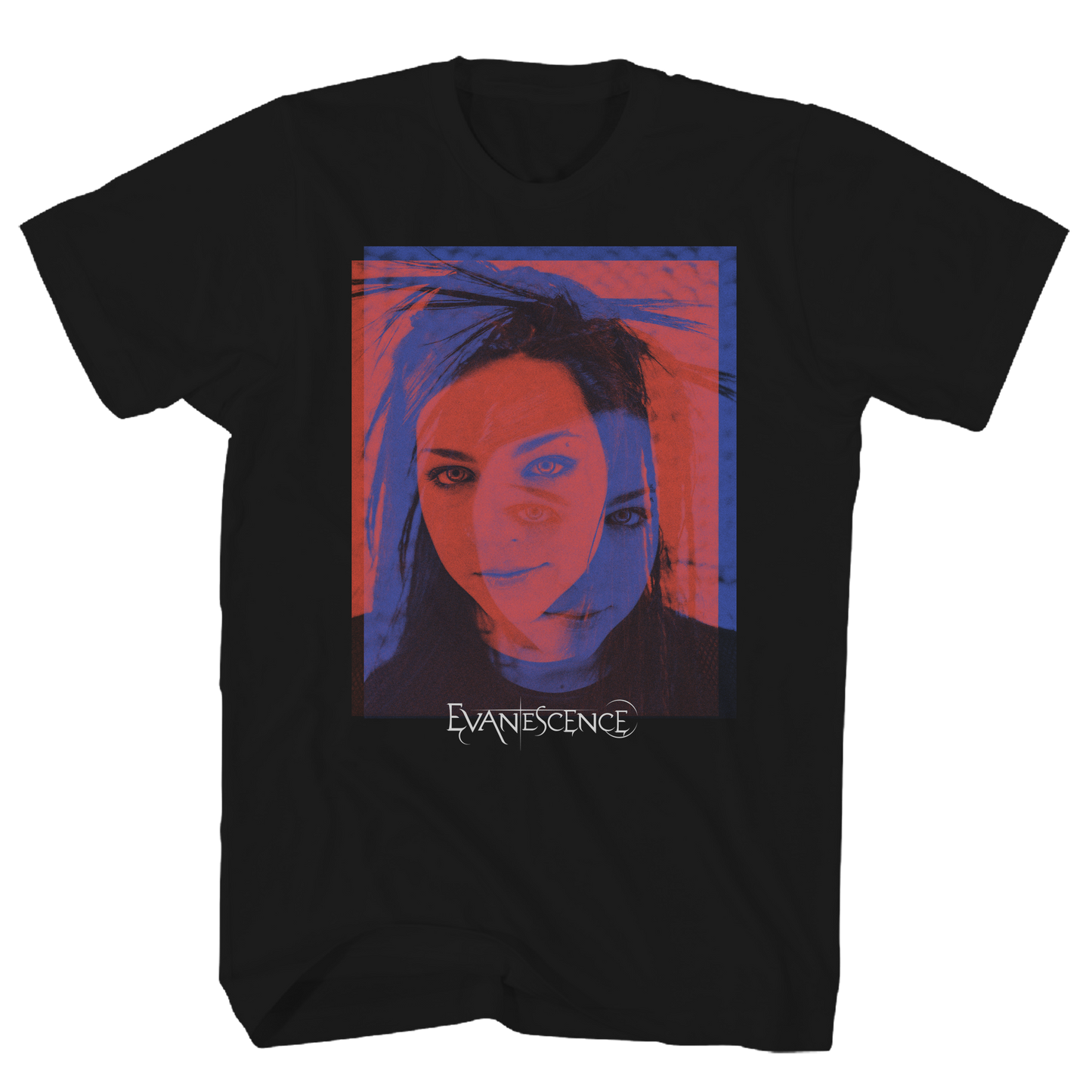 Evanescence Amy - Lee Red Face Photo Tshirt Black Product Image