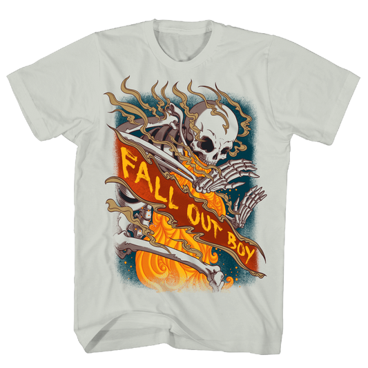 Fall Out Boy - Skeleton Tshirt 1x Ice Grey Product Image