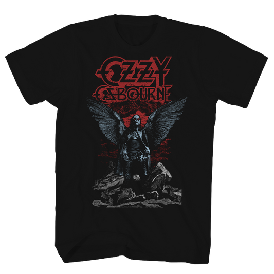 Ozzy Osbourne - Rain Angel Wings T Shirt Black Product Image