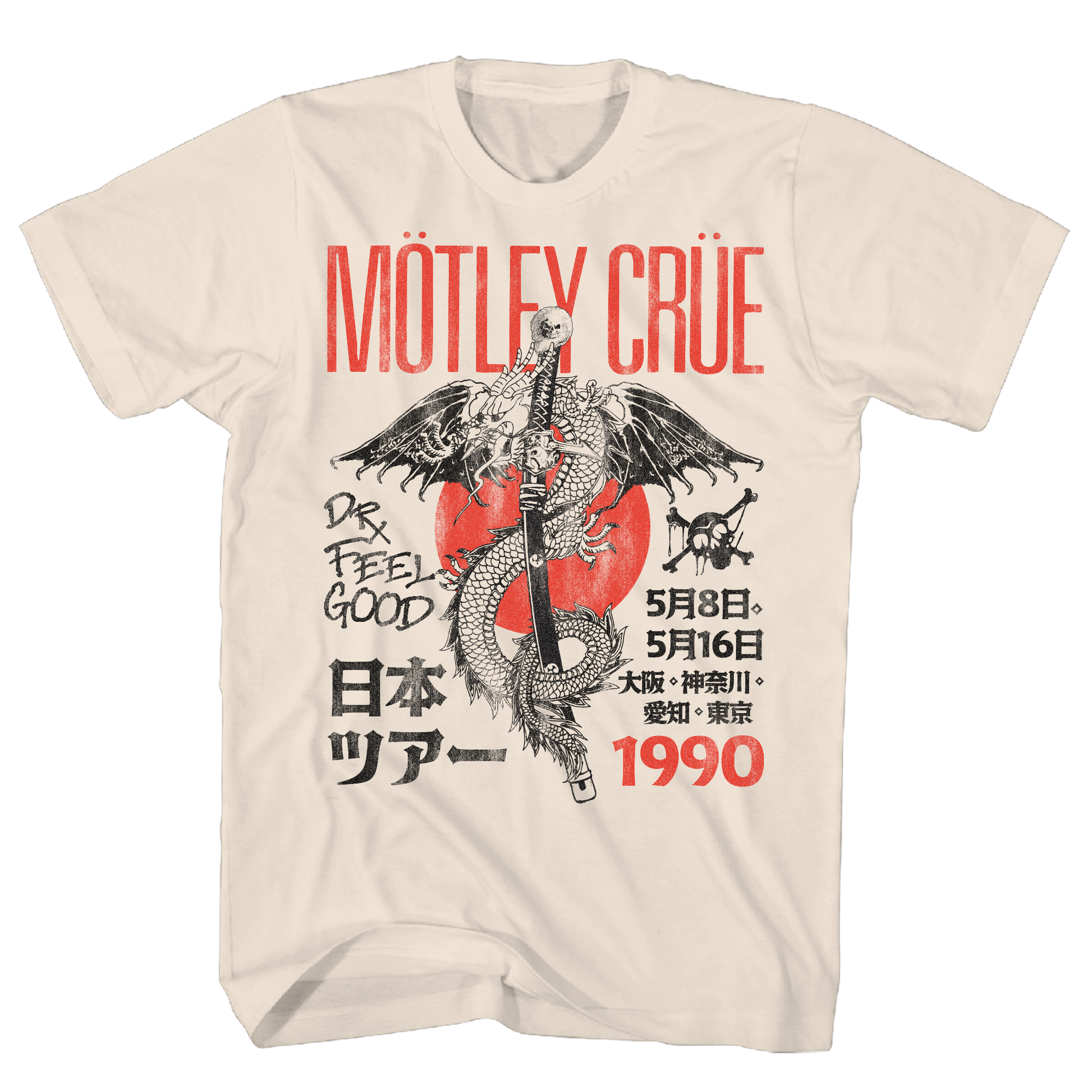 Motley Crue - Dr Feelgood Japan Tour Tshirt Nat Product Image
