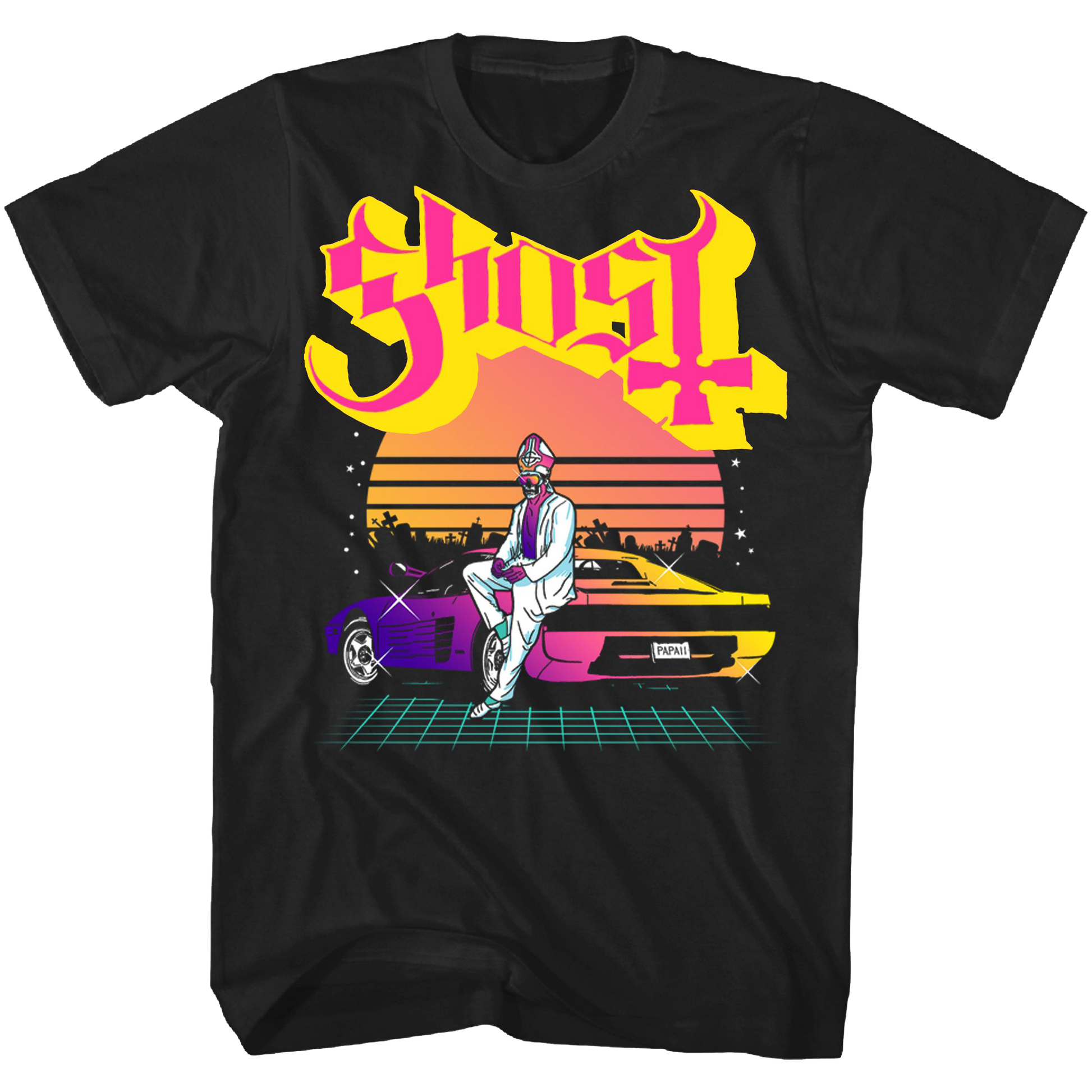 Ghost - Papa Lambo Synthwave Tshirt Product Image