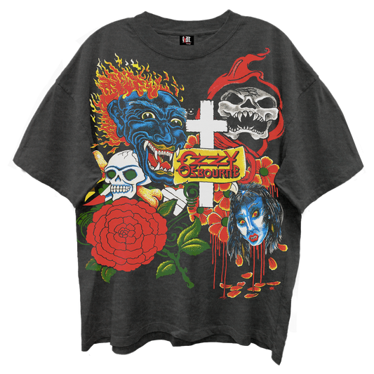 Ozzy Osbourne - Tattoo Giant Vintage Tshirt Black Product Image