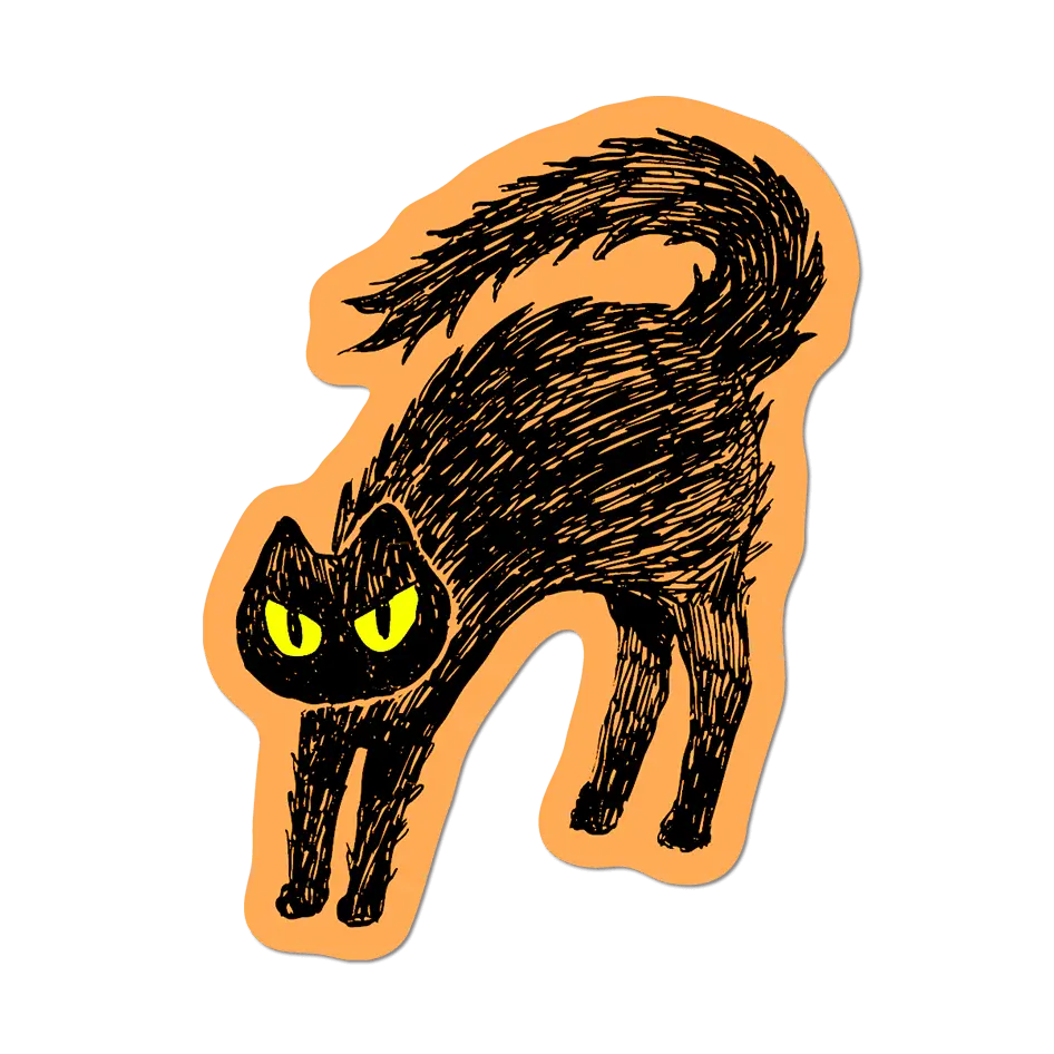 Spooky Cat By Apply - Die-Cut Sticker (Witch)