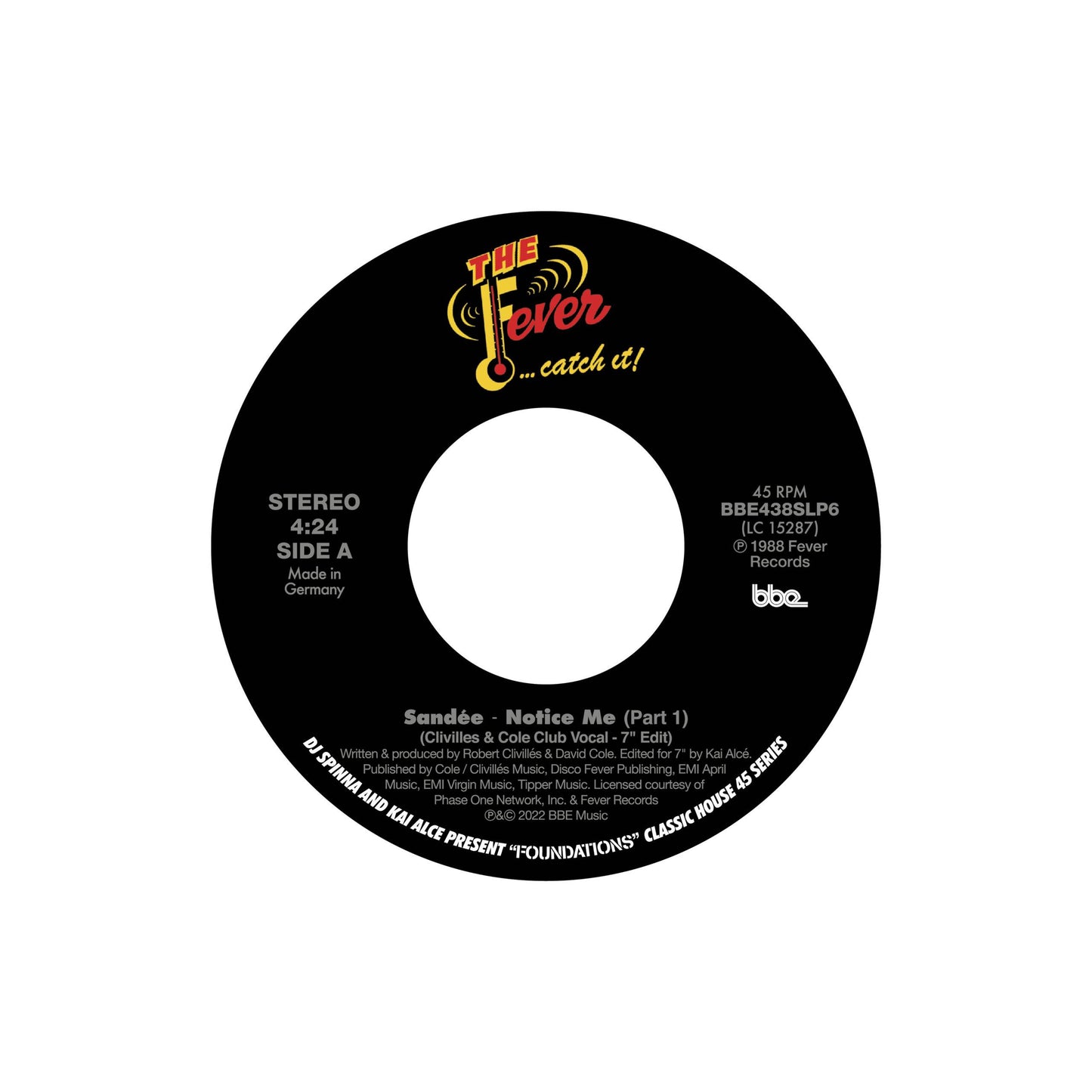 DJ Spinna & Kai Alce present: Foundations - Classic House 45 Series Part 6: Sande - Notice Me
