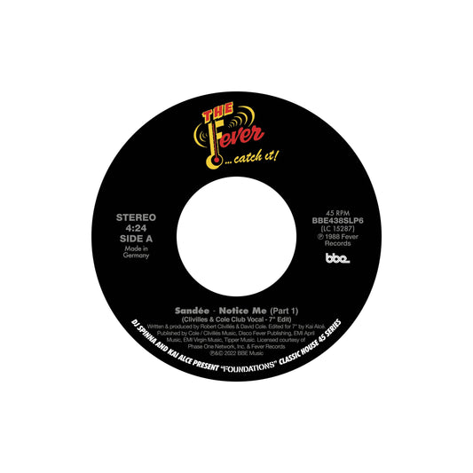 DJ Spinna & Kai Alce present: Foundations - Classic House 45 Series Part 6: Sande - Notice Me