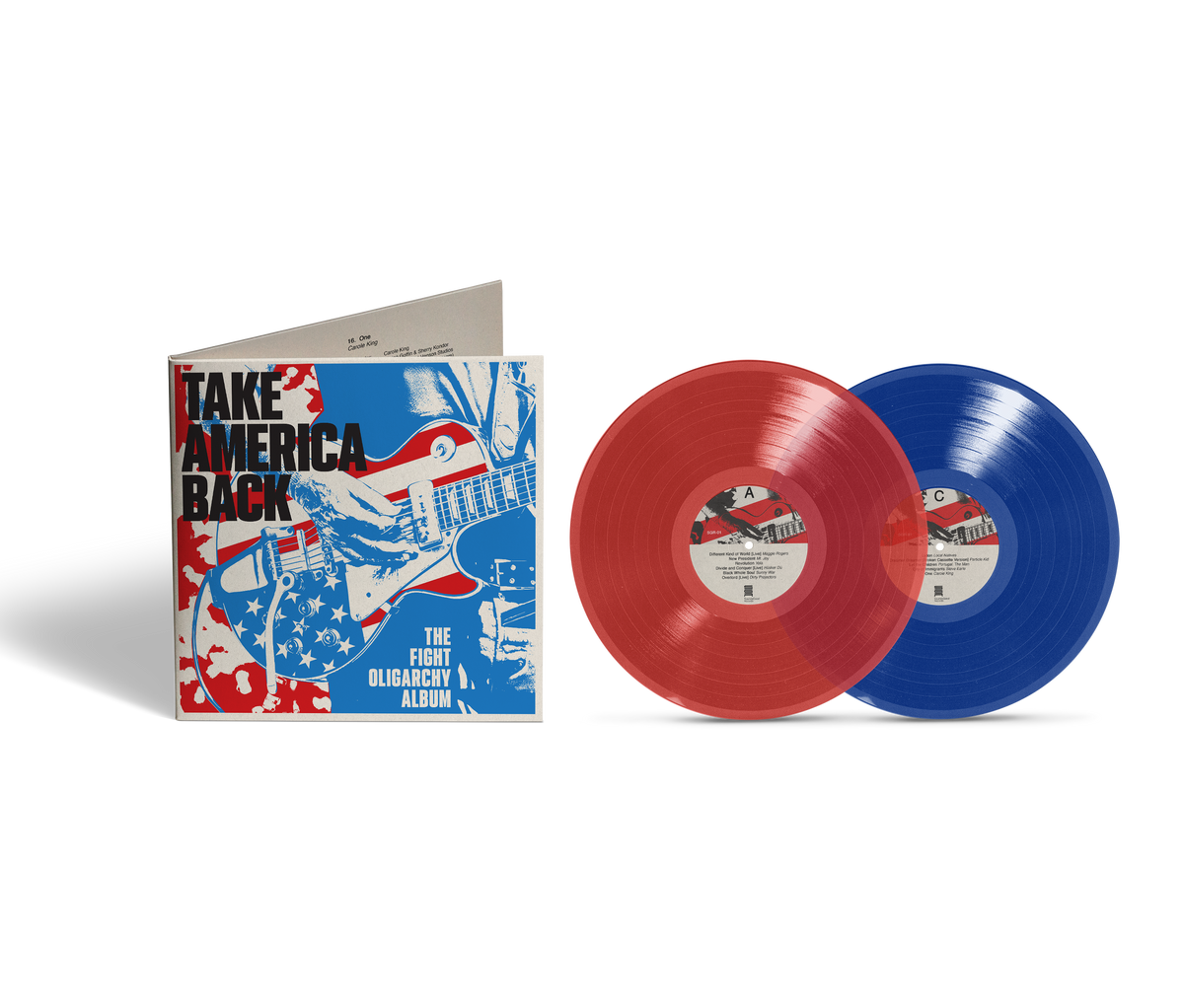 Take America Back – transparent red and transparent blue vinyl packshot