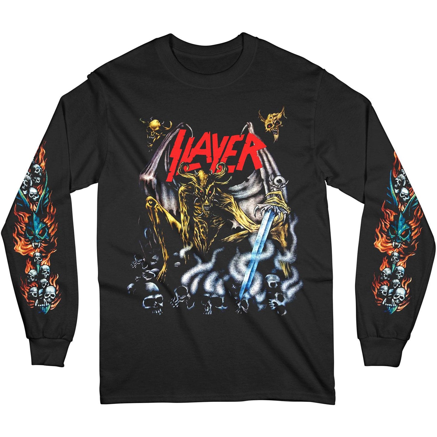 Unisex Long Sleeve T-Shirt Airbrush Demon Sleeve Print
